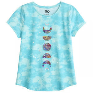 SO Girls Favorite Graphic Flippy Tee in Moon Phases, Size L​​​​​​​​​